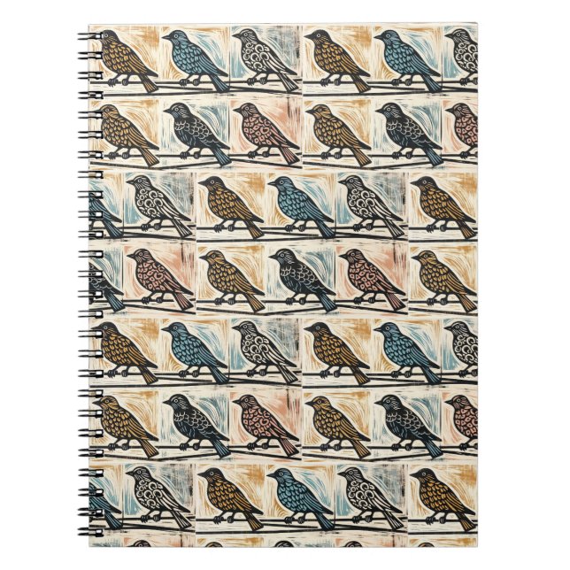 Caderno Espiral Aves Num Fio (Frente)