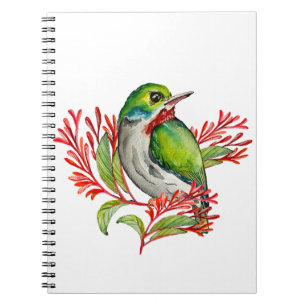 Caderno Espiral Aves tropicais de cor aquosa