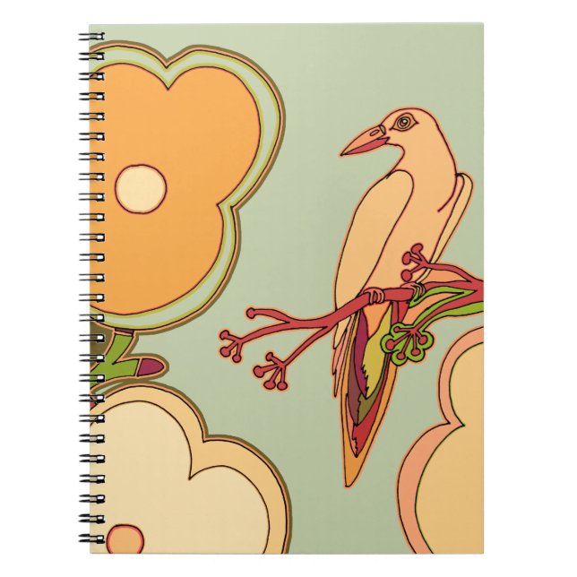 Caderno Espiral Aves Whimsical (Frente)