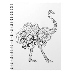 Caderno Espiral Avestruz inspirada