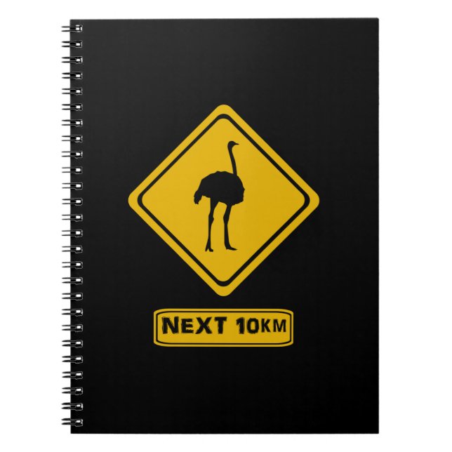 Caderno Espiral avestruzes de cuidado (Frente)