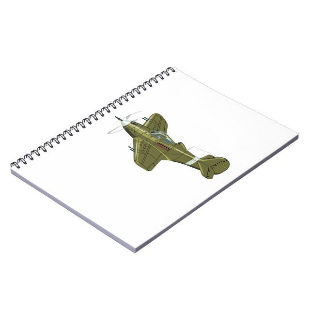 Caderno Espiral Avião-caça-retrô-animação (Left Side)