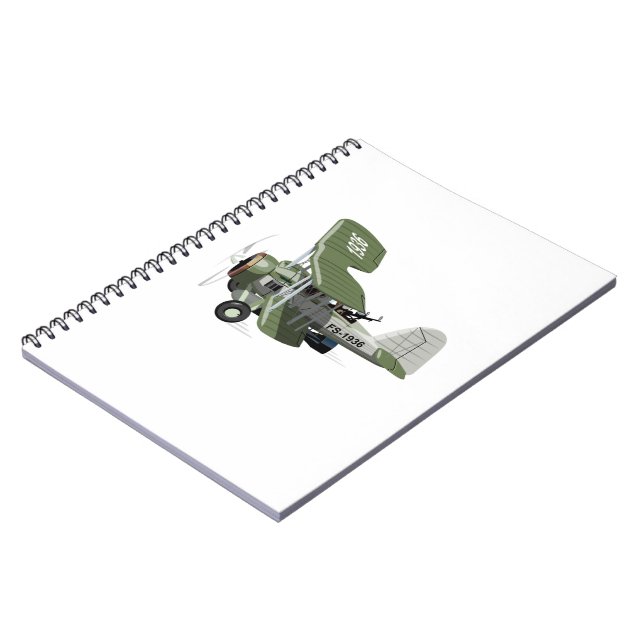 Caderno Espiral Avião retrógrado de animação (Left Side)
