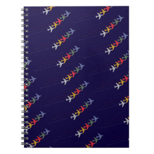 Caderno Espiral aviões viagem coloridos