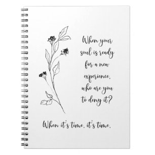 Caderno Espiral Aviso de lançamento para branco preto de autorrefl
