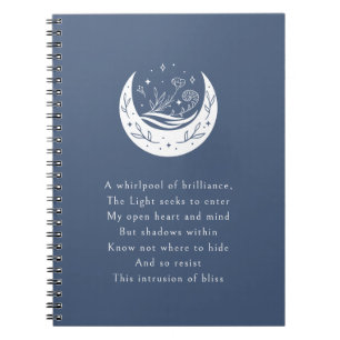 Caderno Espiral Aviso Poético para Lançamento de Autoreflexão