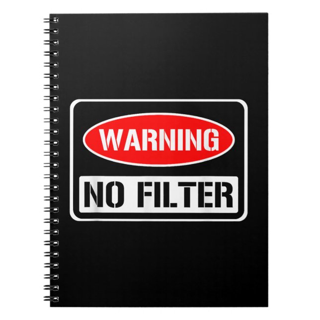 Caderno Espiral Aviso Sem Filtro Engraçado Engraçado Perigo De Arm (Frente)