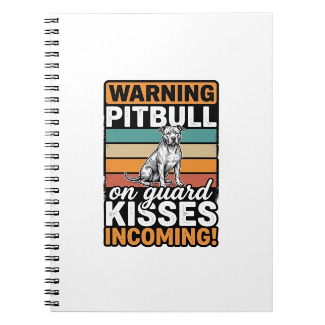 Caderno Espiral Avisos de Pitbull Beijos a Caminho Design de Cacho (Frente)