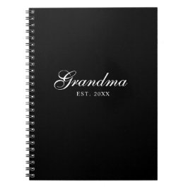 Caderno Espiral Avó Estabelecida com Elegância em Letra Preta