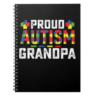 Caderno Espiral Avô Orgulhoso da Conscientização do Autismo Famíli