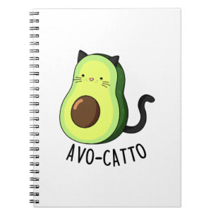 Caderno Espiral Avocatto Avocado Engraçado Gato Trocadilho