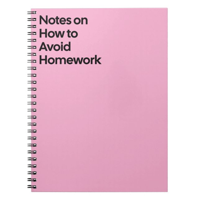 Caderno Espiral Avoid Homework Funny Notebook (Frente)