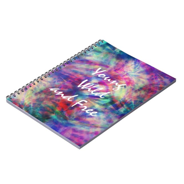 Caderno Espiral Awesome trendy tribal tie dye young wild and free (Left Side)