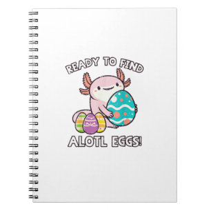 Caderno Espiral Axolote de Páscoa Pronto Para Encontrar Ovos de Al
