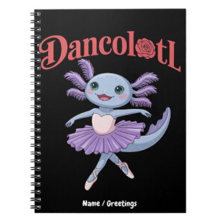 Caderno Espiral Axolote Engraçado Dancolotl Garotas Ballet Dança M