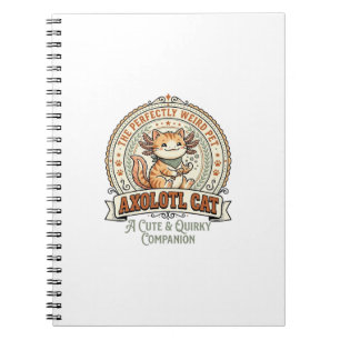 Caderno Espiral Axolote Gato Axolote Pet Cute Estranho Gato Camisa