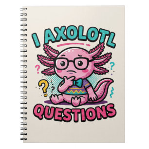 Caderno Espiral Axolote Nerd Cute Eu Axolote Perguntas Marcas Meme