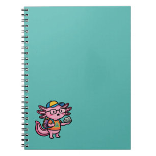 Caderno Espiral Axolote Nerd Sarcástico Eu Faço Perguntas de Axolo