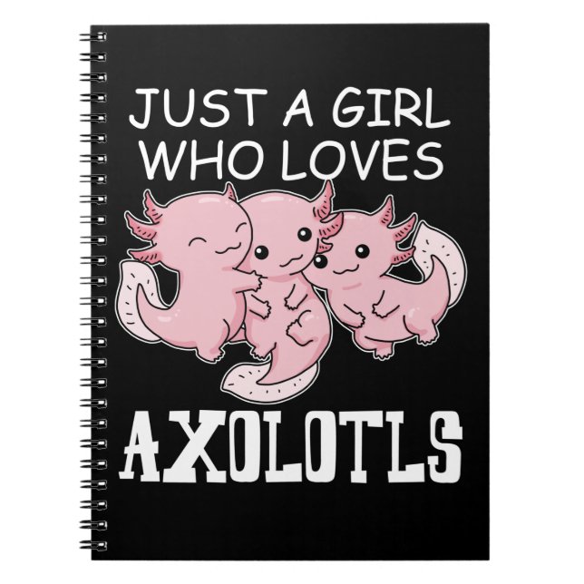Caderno Espiral Axolotl Kids Kawaii Axolotl Gift Girls Axolotl (Frente)