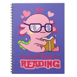 Caderno Espiral Axolotl Love for Lading Cute Purple