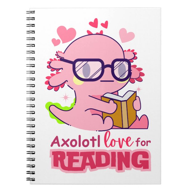 Caderno Espiral Axolotl Love for Lading Cute White (Frente)