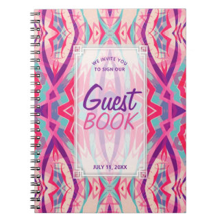 Caderno Espiral Aztec Boho Tribal, Rosa Púrpura