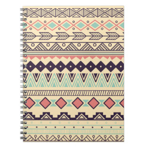 Caderno Espiral Aztec Tribal Stripes: Ilustração Vintage