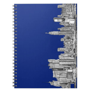 Caderno Espiral Azuis marinhos da tinta de NYC