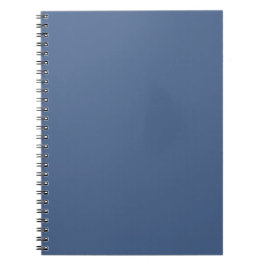 Caderno Espiral Azul Ardósia Clássico Cor Sólida Minimalista