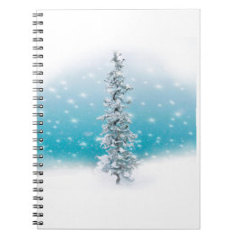 Caderno Espiral Azul ártico congelado prateado cintilante verde pe