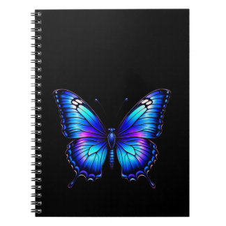 Caderno Espiral Azul borboleta
