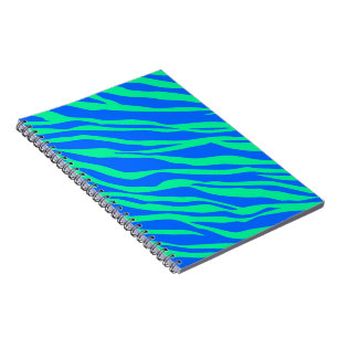 Caderno Espiral Azul Brilhante e Zebra Verde Neon Strike