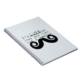 Caderno Espiral Azul Cinza Preto Divertido Humor Eu Bigode