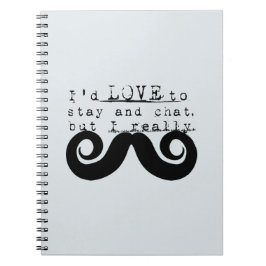 Caderno Espiral Azul Cinza Preto Divertido Humor Eu Bigode
