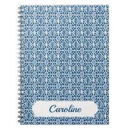 Caderno Espiral Azul Clássico Com Padrão De Colchete Branco
