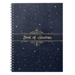 Caderno Espiral Azul com Ouro Stars Rico Livro Pagano das Sombras