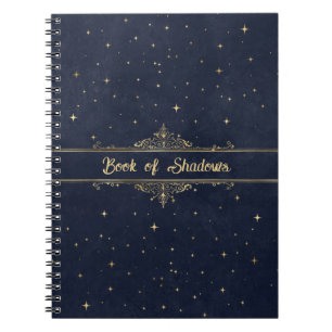 Caderno Espiral Azul com Ouro Stars Rico Livro Pagano das Sombras