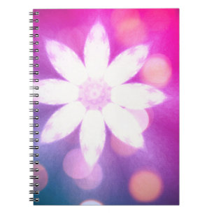 Caderno Espiral Azul Cor-de-rosa Cor Floral Moderna