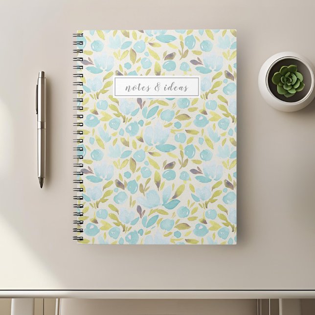 Caderno Espiral Azul-Cria Floral (Criador carregado)