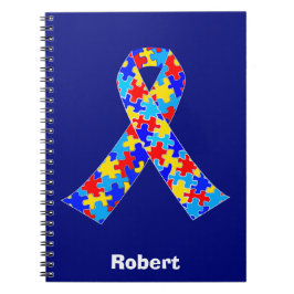 Caderno Espiral Azul da Equipe de Sensibilização do Autismo Person