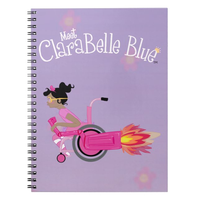 Caderno espiral azul de ClaraBelle - BKGRD FLORAL (Frente)