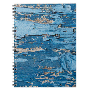 Caderno Espiral Azul de Vintage: Textura Antiga de Madeira