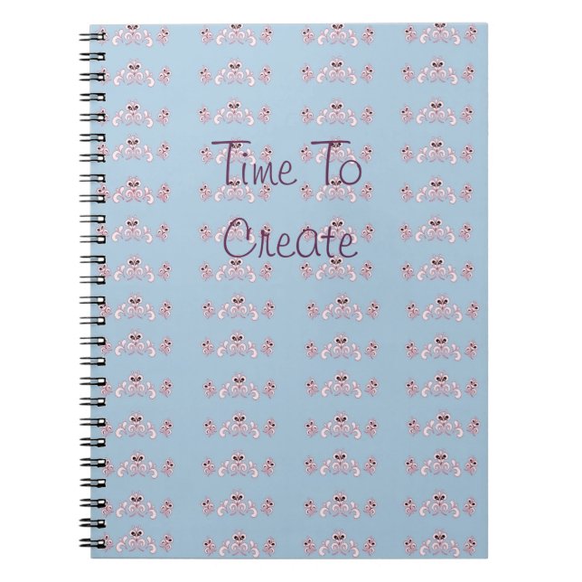 Caderno Espiral Azul e Cranberry  (Frente)