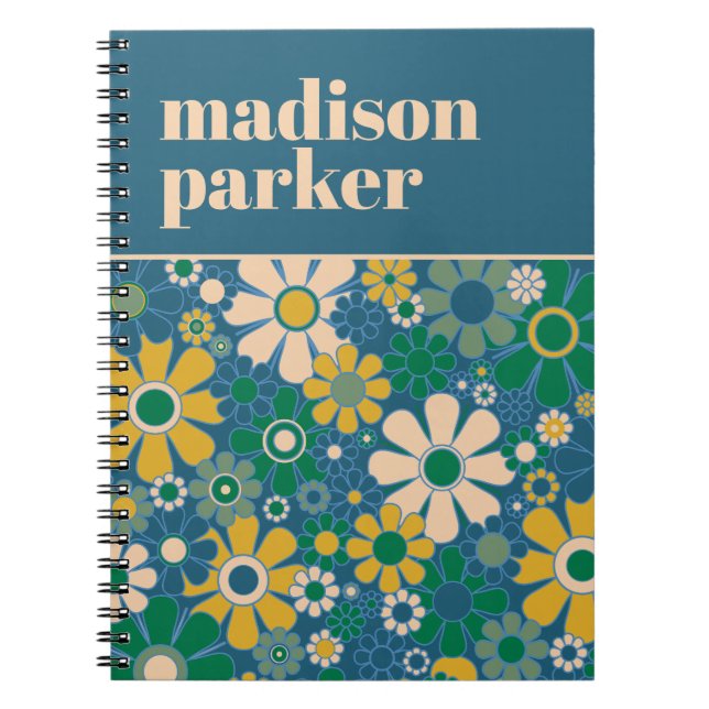 Caderno Espiral Azul e Verde bonito retrorreflector personalizado, (Frente)