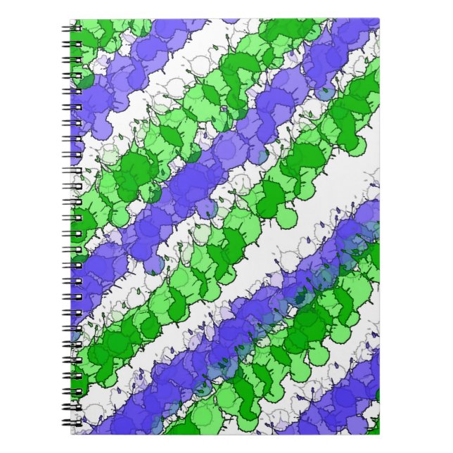 Caderno Espiral Azul e verde - estripado (Frente)