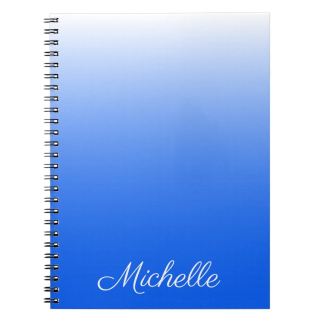 Caderno Espiral Azul elétrico móvel gradiente personalizado (Frente)