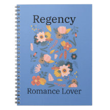 Azul empoeirado com flores Notebook Regency romanc