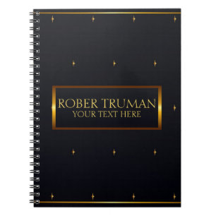 Caderno Espiral Azul escuro clássico Dourado