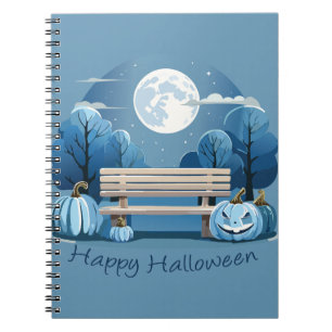 Caderno Espiral Azul Feliz Halloween