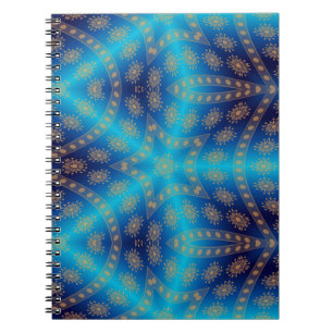 Caderno Espiral Azul-impressão decorativo castanho
